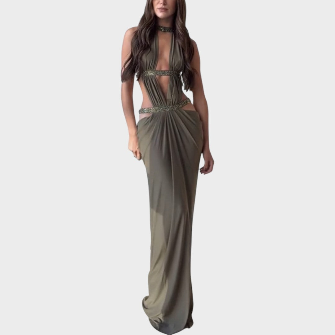 Jasna | Maxi dress with open back and draping