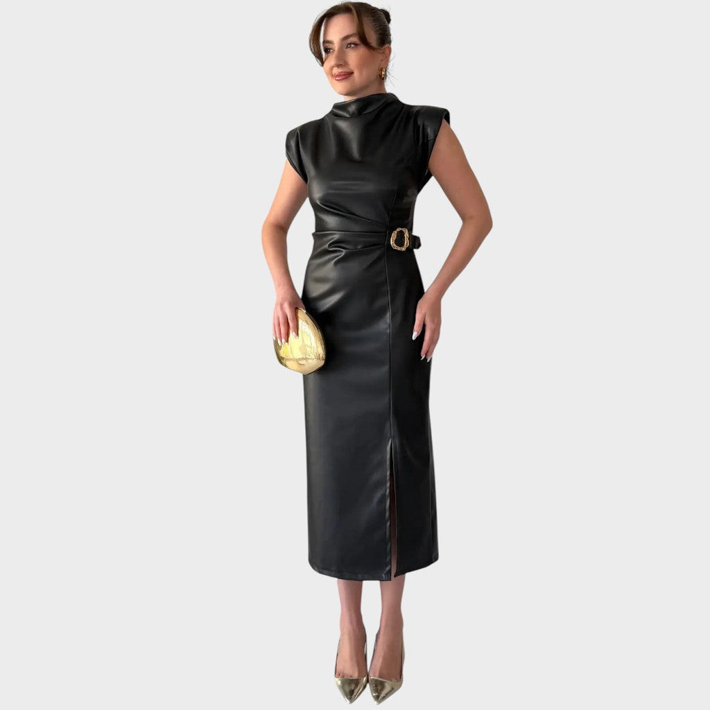 Brazella | Elegant Suede Dress with Opening