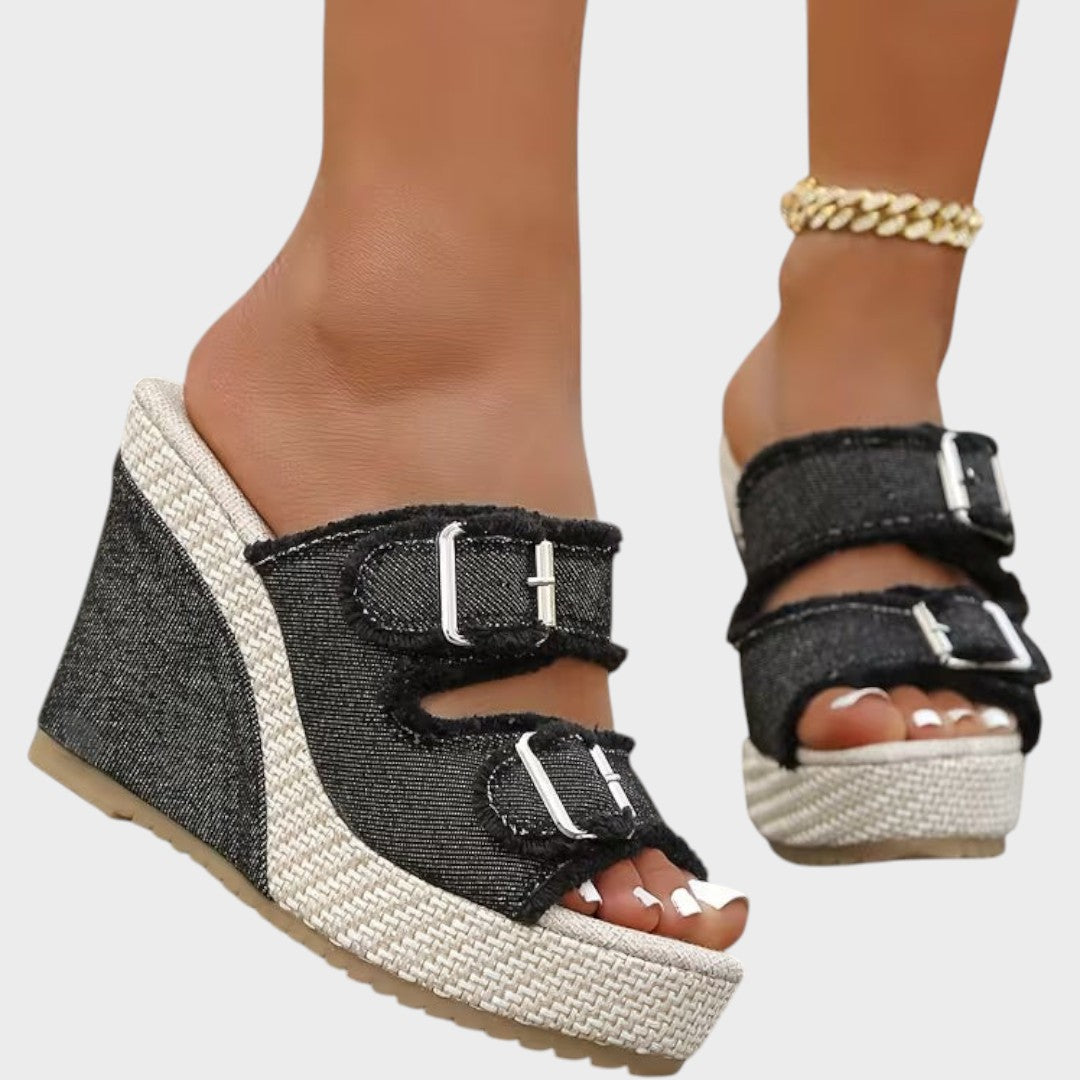 Atelier | Fray Edge Wedge Sandals