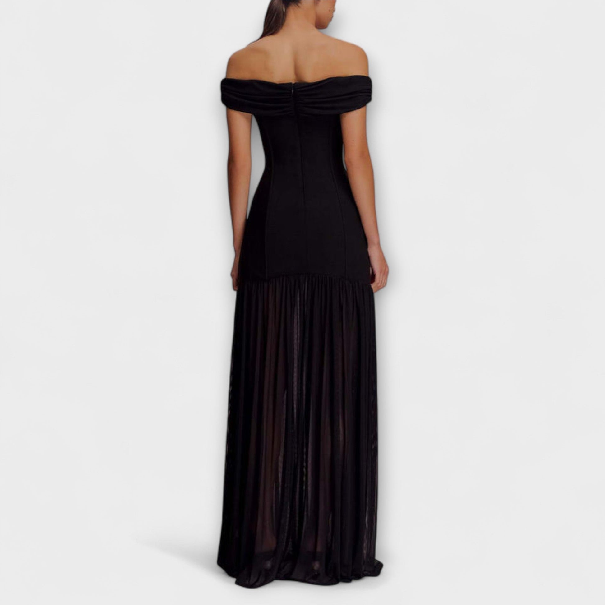 Maelie - Elegant Strapless Maxi Bodycon Dress with Floral Decorations