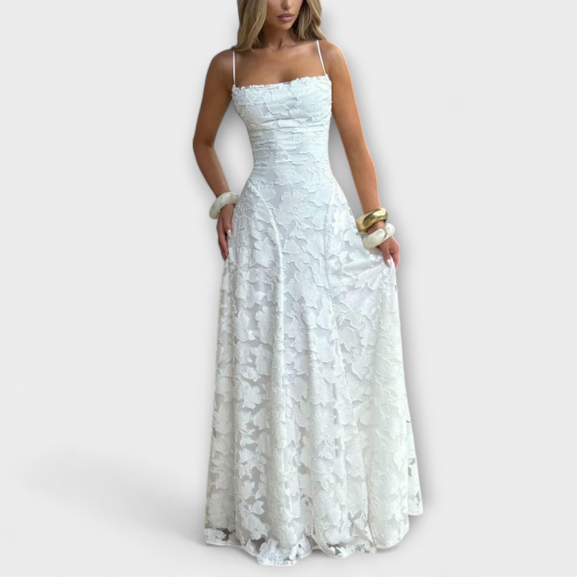 Emberly | Elegant Jacquard Maxi Dress