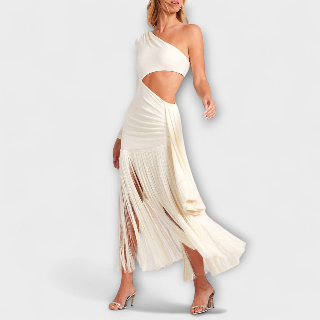 Alice | Enchanting Maxi Dresses with Décolleté and Fringes