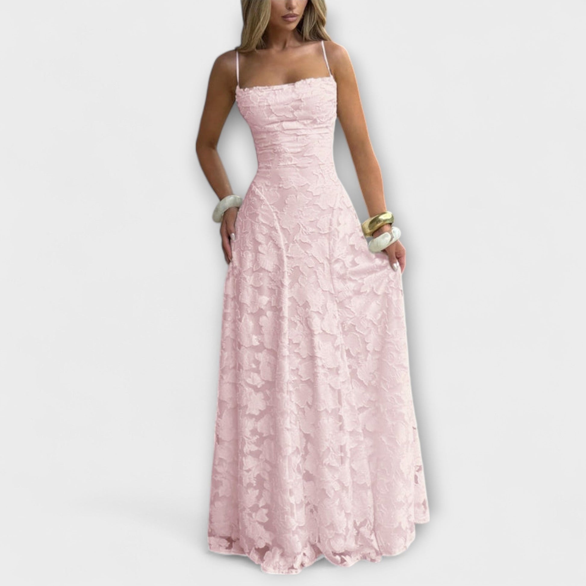 Emberly | Elegant Jacquard Maxi Dress