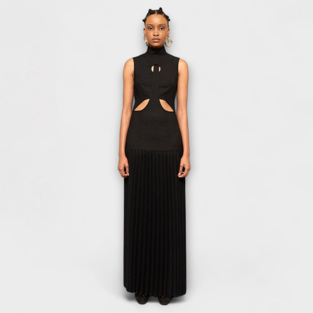 Kristen | Maxi dress with pleated details and cutouts