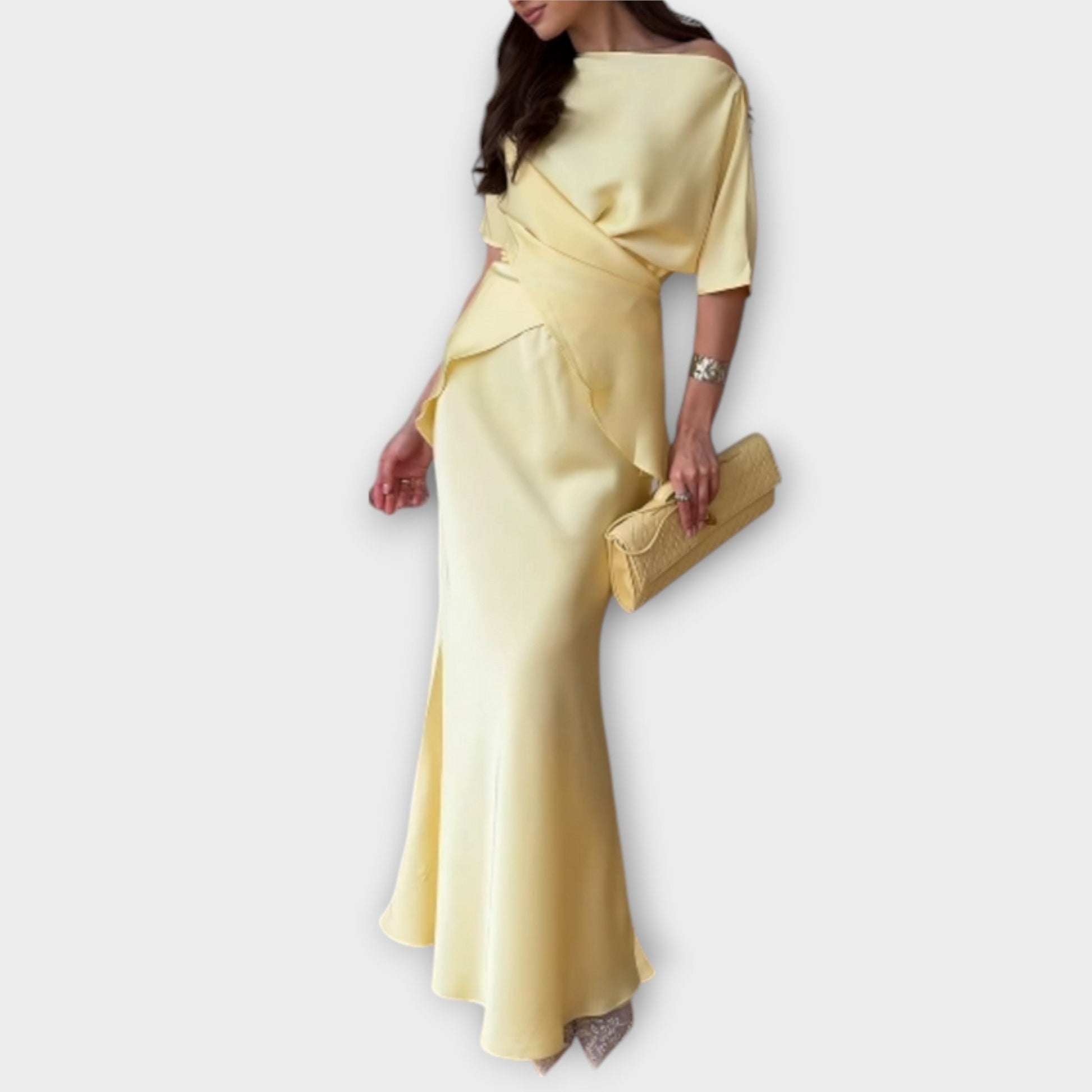 Finja | Off-Shoulder Top with Knot Front and Skirt Ensemble