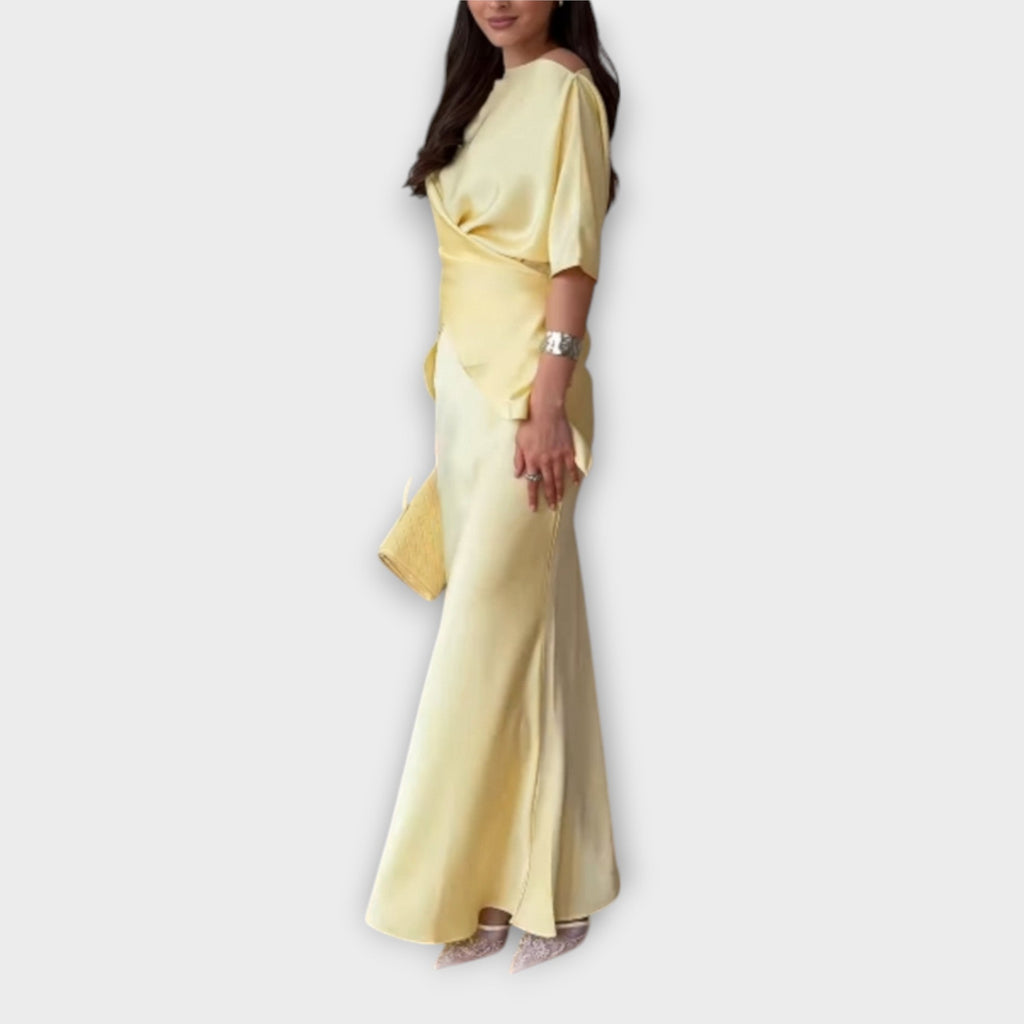 Finja | Off-Shoulder Top with Knot Front and Skirt Ensemble