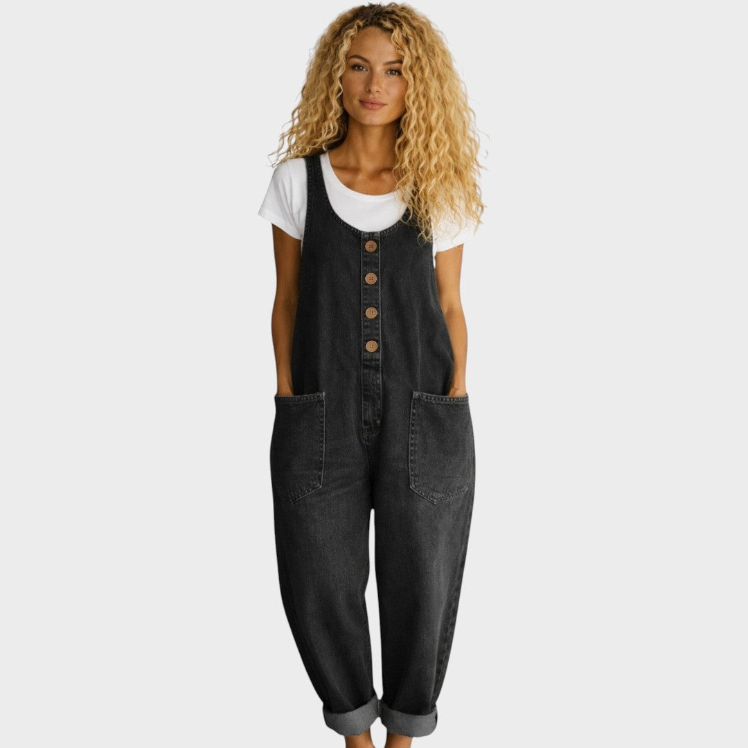 Lorena | Vintage Washed Cotton Denim Overalls