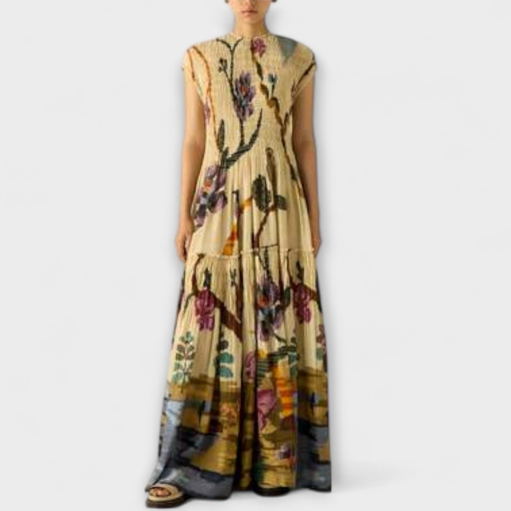 Amanda | Maxi Dress with Pleated Pattern