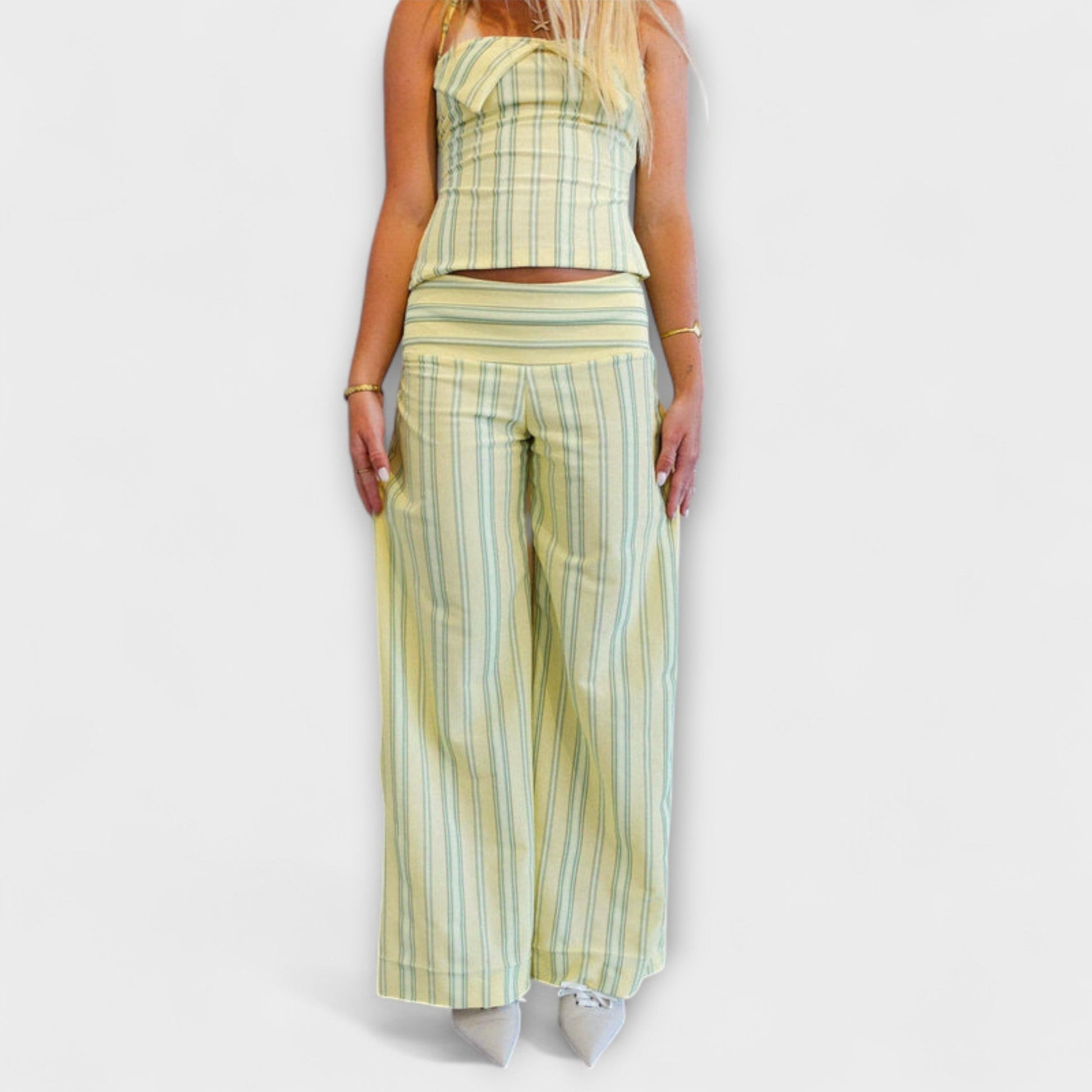 Anastasia | Classic Striped Pants Ensemble