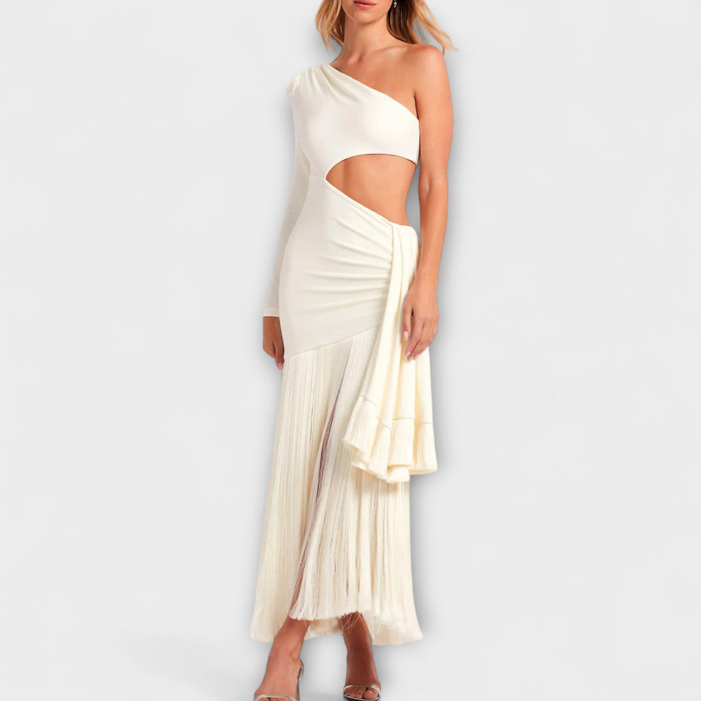 Alice | Enchanting Maxi Dresses with Décolleté and Fringes