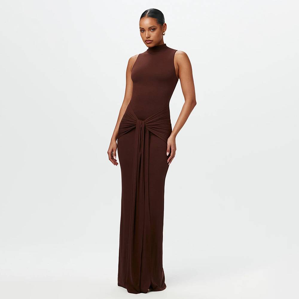 Calista | Elegant maxi dresses with knots, made from soft chiffon