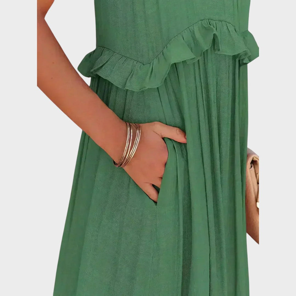 Landry | Sleeveless Dress with Ruffle Trim