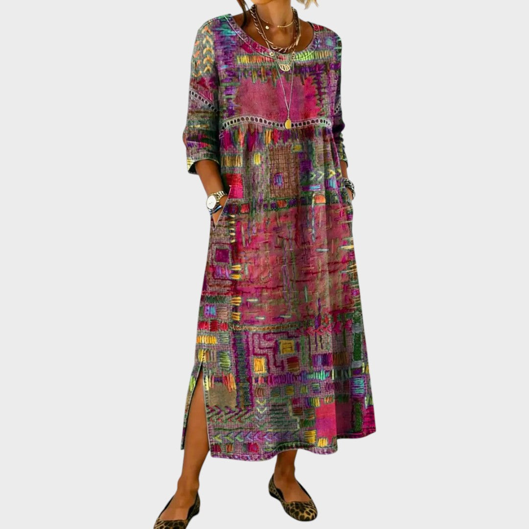 Manuela | Boho Printed Dress