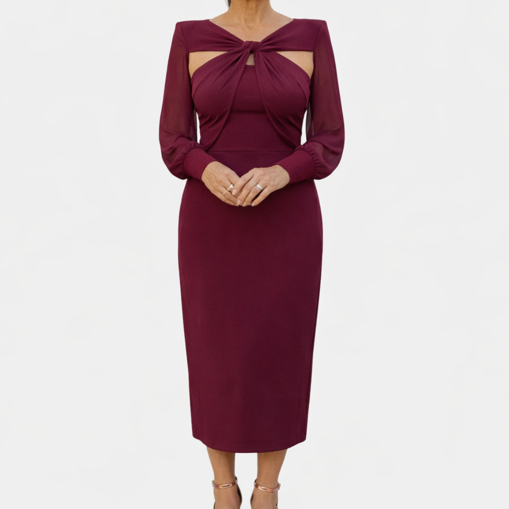 Lucie | Midi Wrap Dress with Sleeves