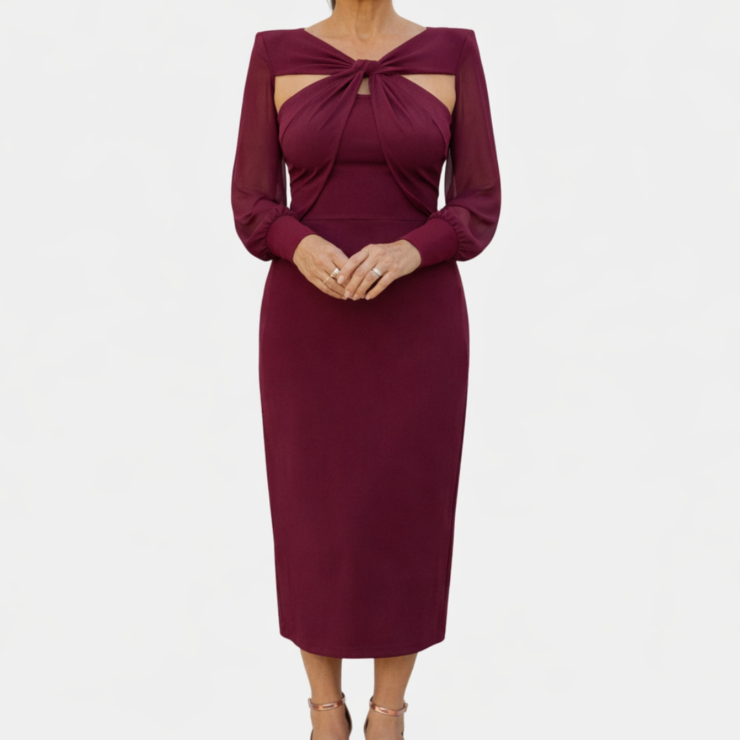 Lucie | Midi Wrap Dress with Sleeves