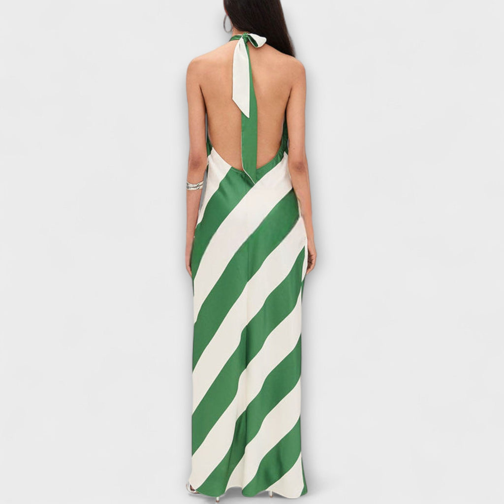 Marlowe | Striped Maxi Dress with Open Back