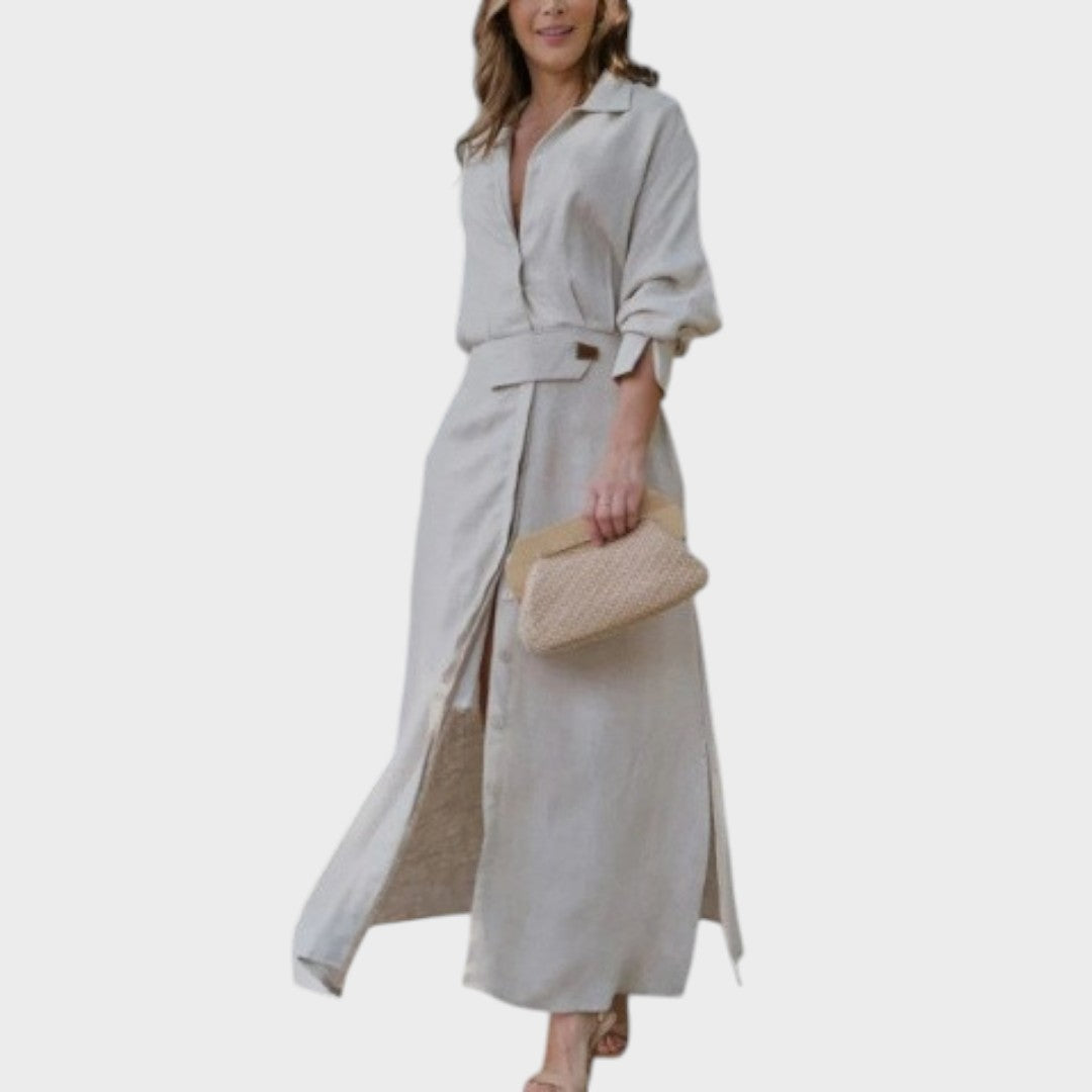 Jeanette | Long Dress with V-Neck
