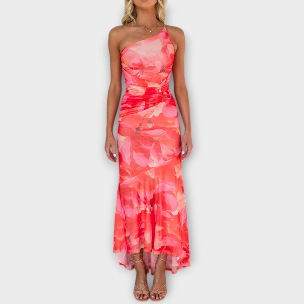 Pia | Maxi Dress with Asymmetrical Ruching