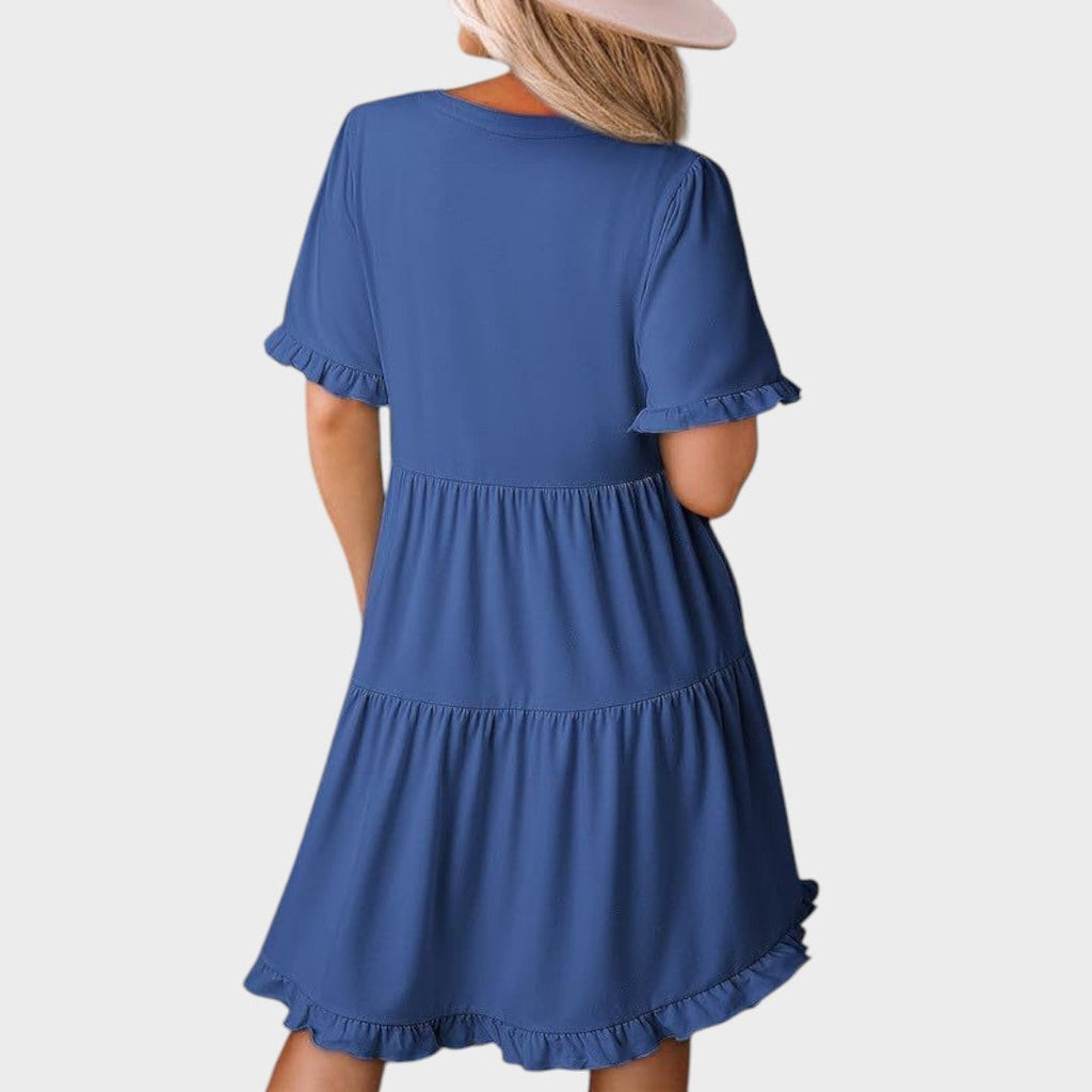 Barbara | Casual Short Dress with V-Neck
