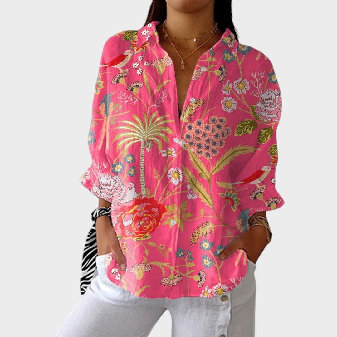 Elizabeth | Tropical Printed Blouse