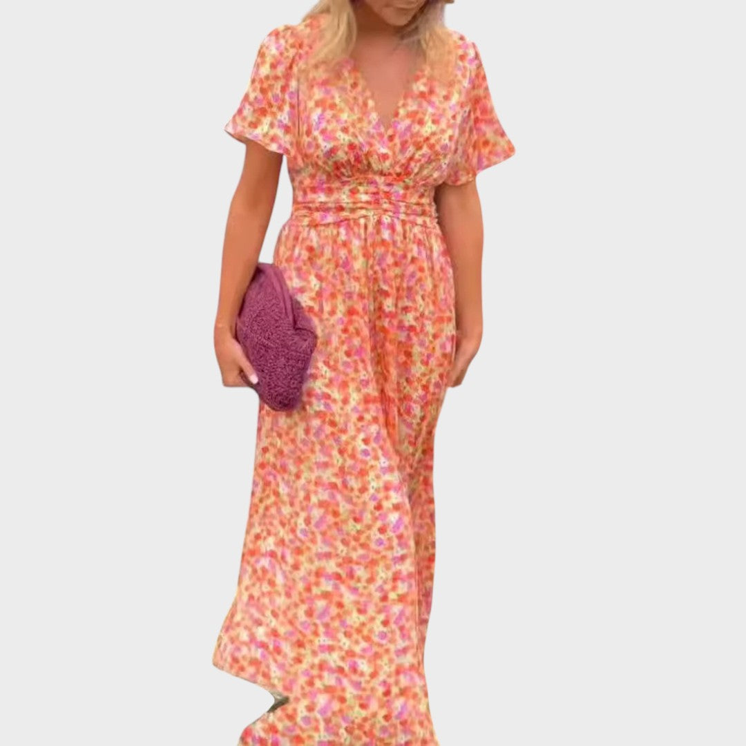 Sandrine | Elegant Long Dress with V-Neck