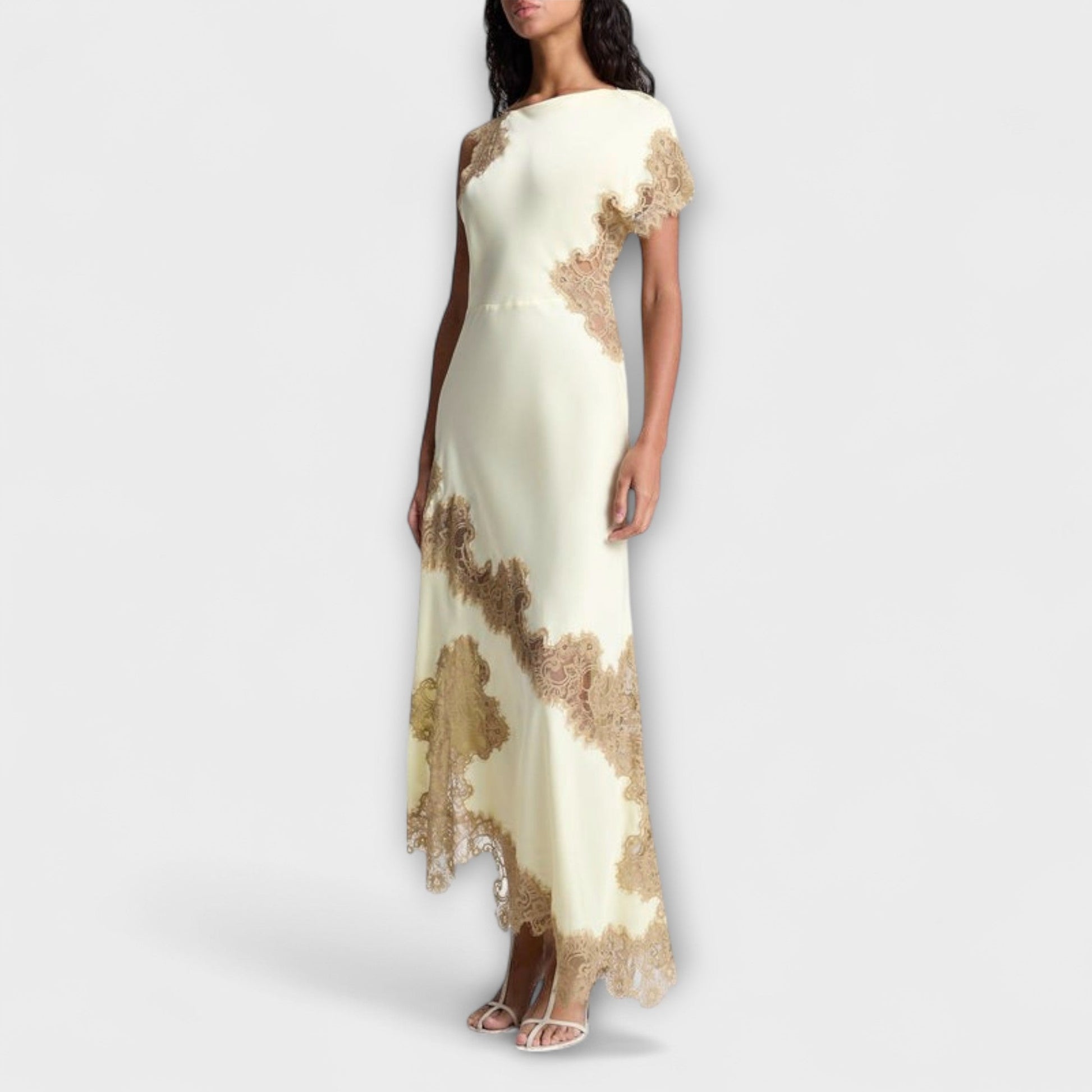Margaret | Maxi dress with satin and lace details