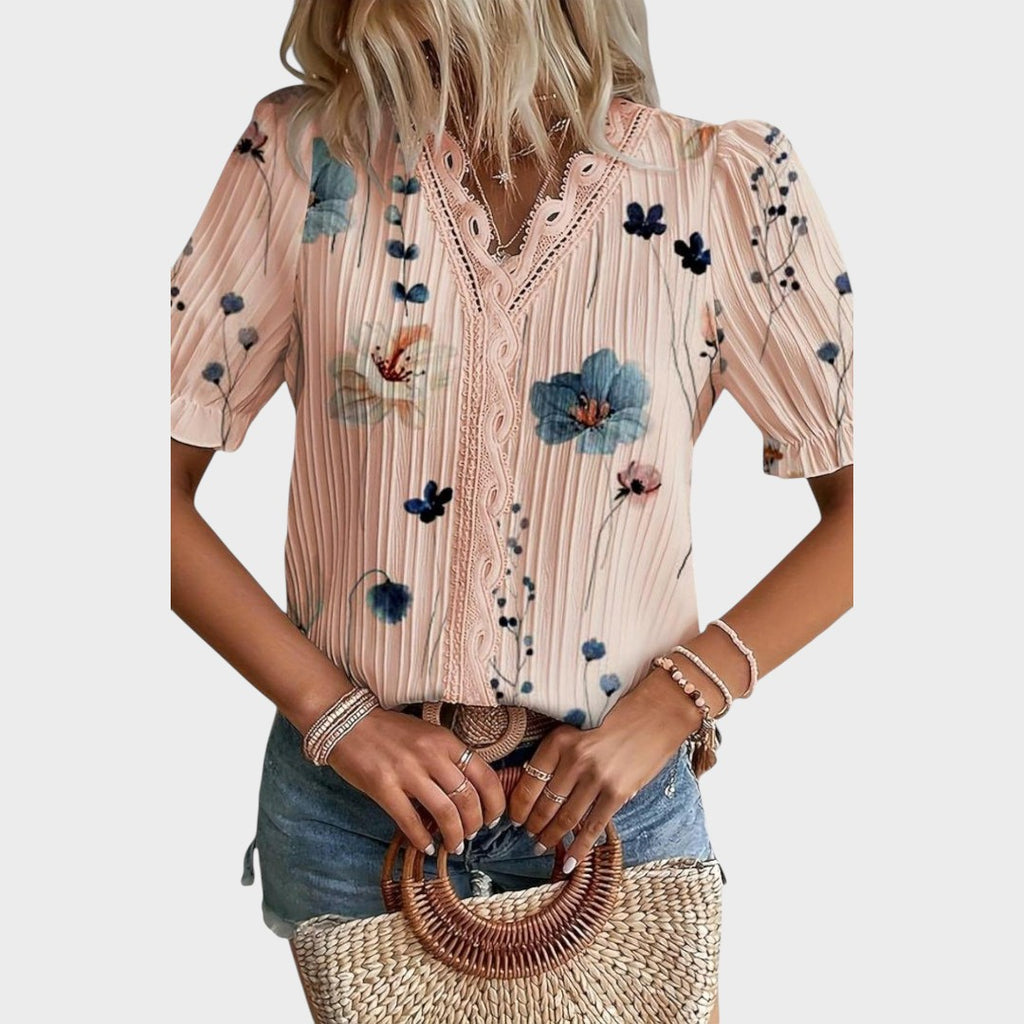 Bruna | Elegant top with heart-shaped V-neck
