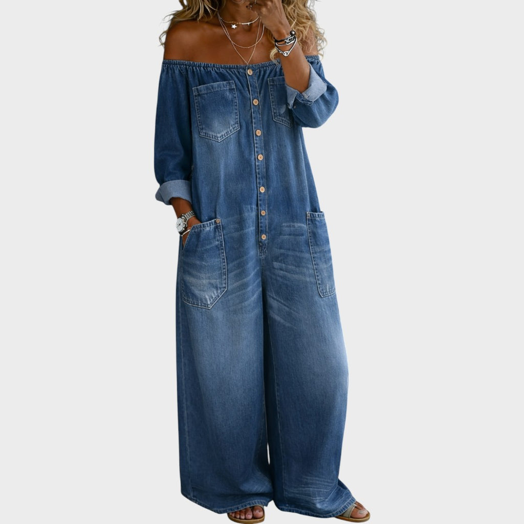 Elena | Off Shoulder Long Sleeve Jumpsuit