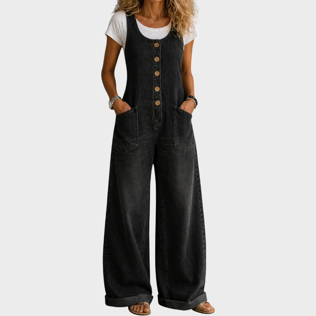 Bethany | Vintage Washed Cotton Denim Overalls
