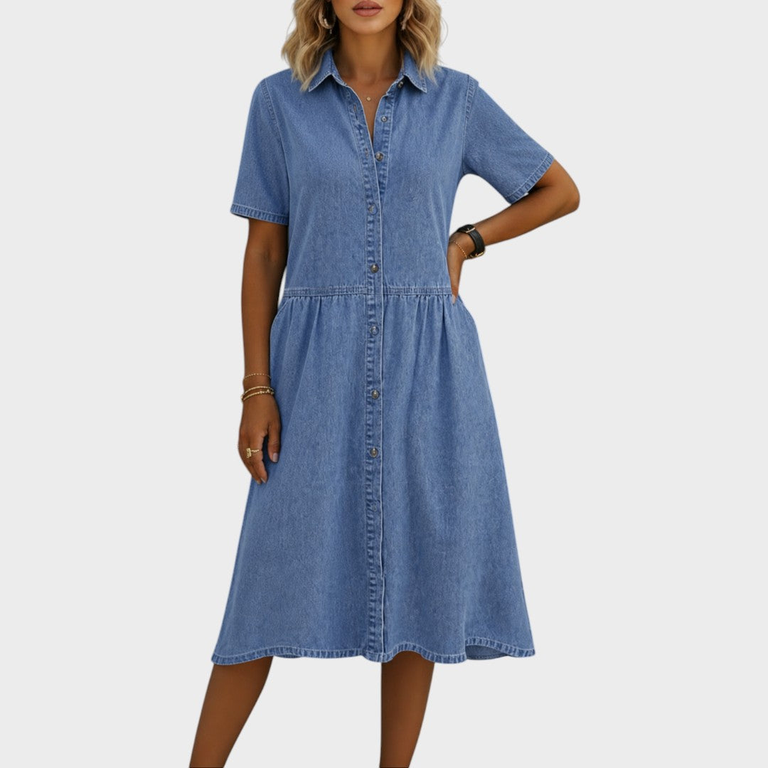 Carol | Short Sleeve Denim Dress