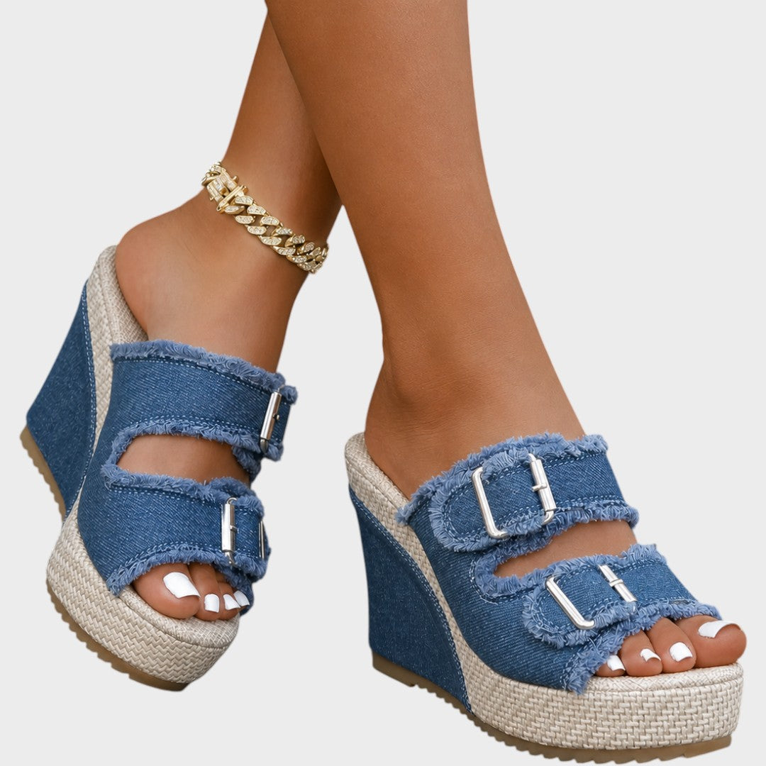 Atelier | Fray Edge Wedge Sandals
