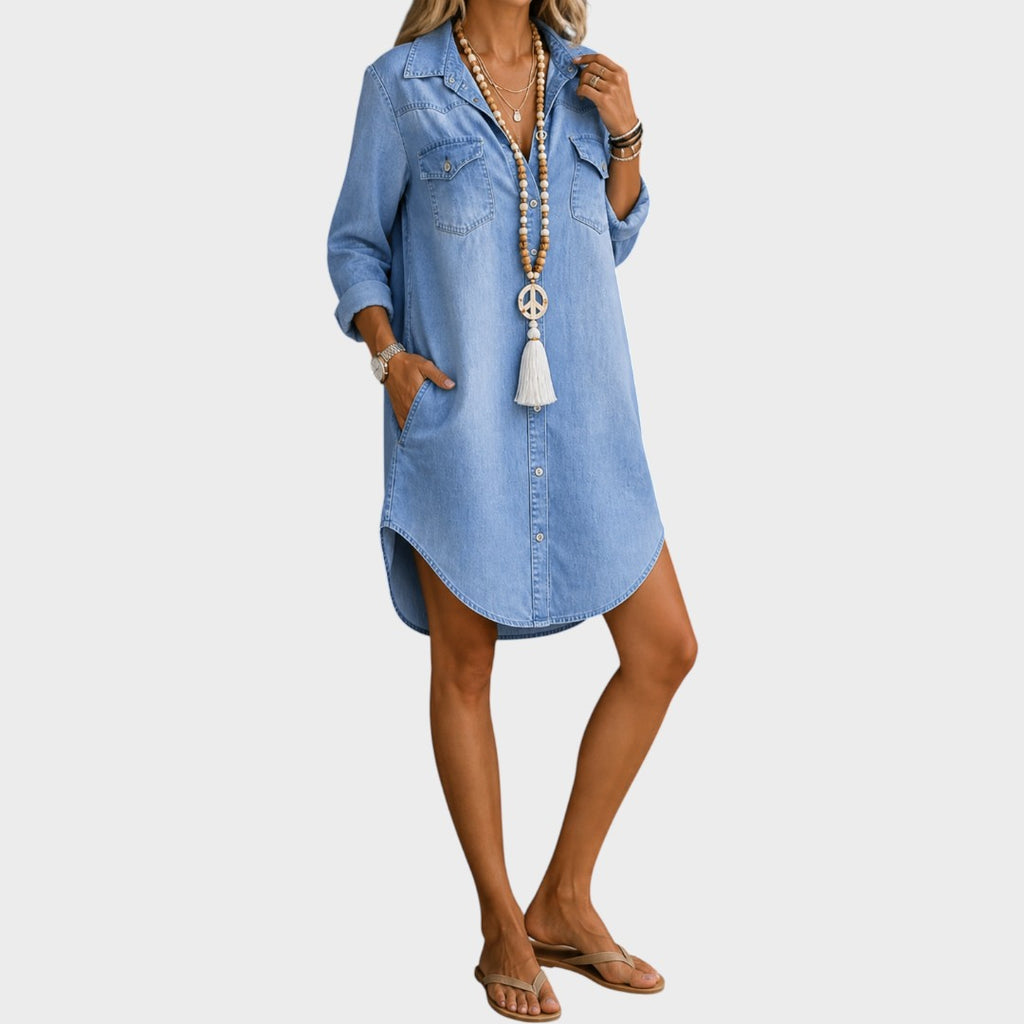 Donna | Casual Elegant Denim Shirt Dress
