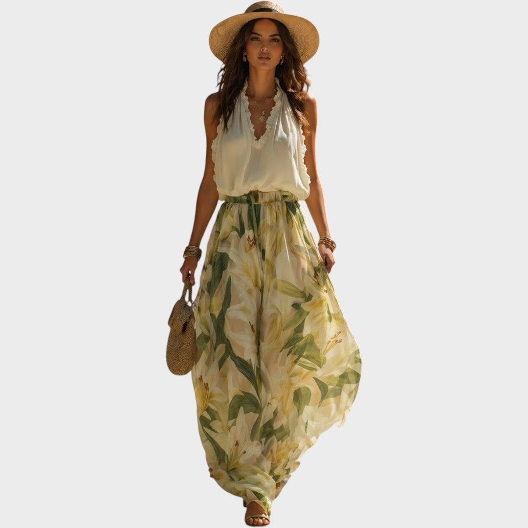 Annette | Elegant Fluid Set with Floral Print