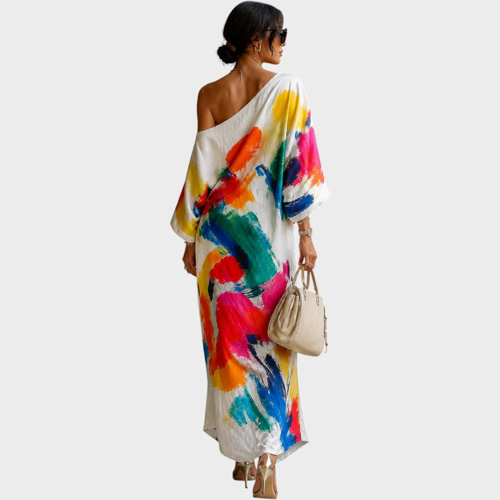 Daisy | Artistic One-Shoulder Maxi Dress