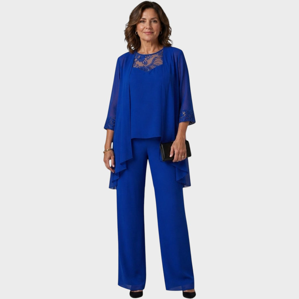 Adalie | Matching Pants, Blouse, and Coat Set