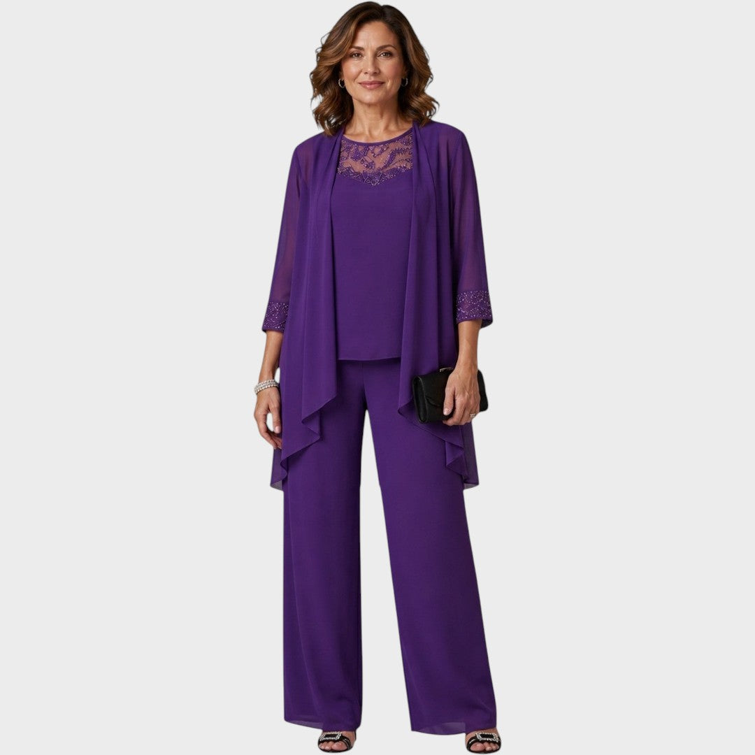 Adalie | Matching Pants, Blouse, and Coat Set
