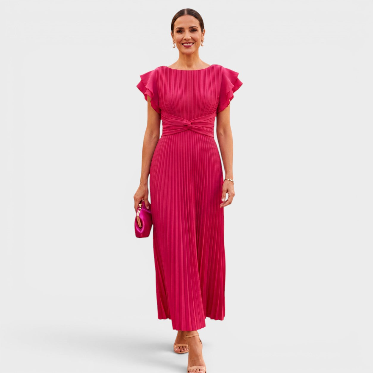 Lucienne | Elegant Pleated Maxi Dress