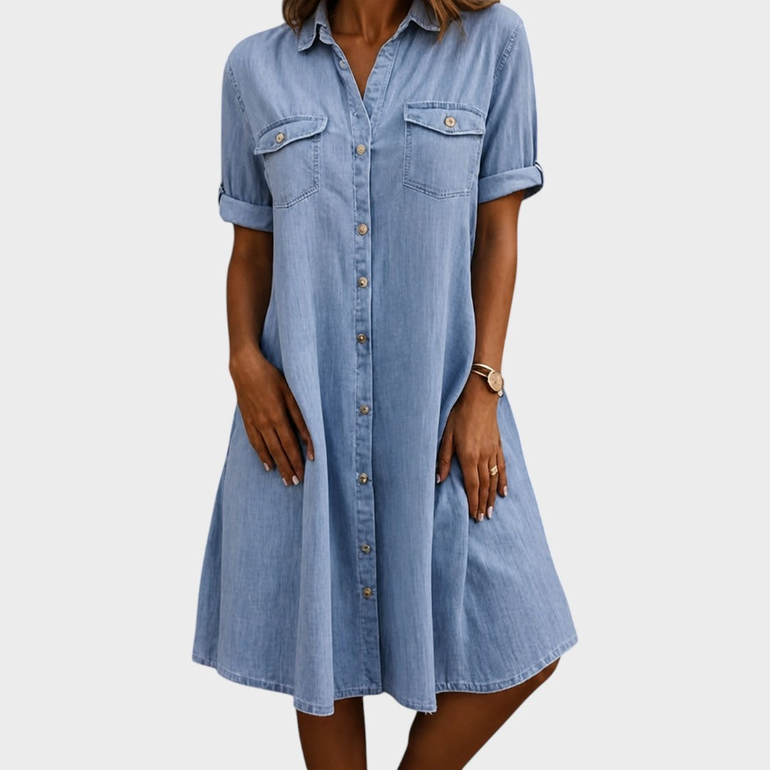 Patricia | Casual Denim Style Midi Dress