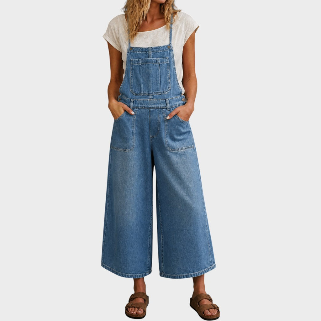 Elizabeth | Wide Leg Suspender Jumpsuit