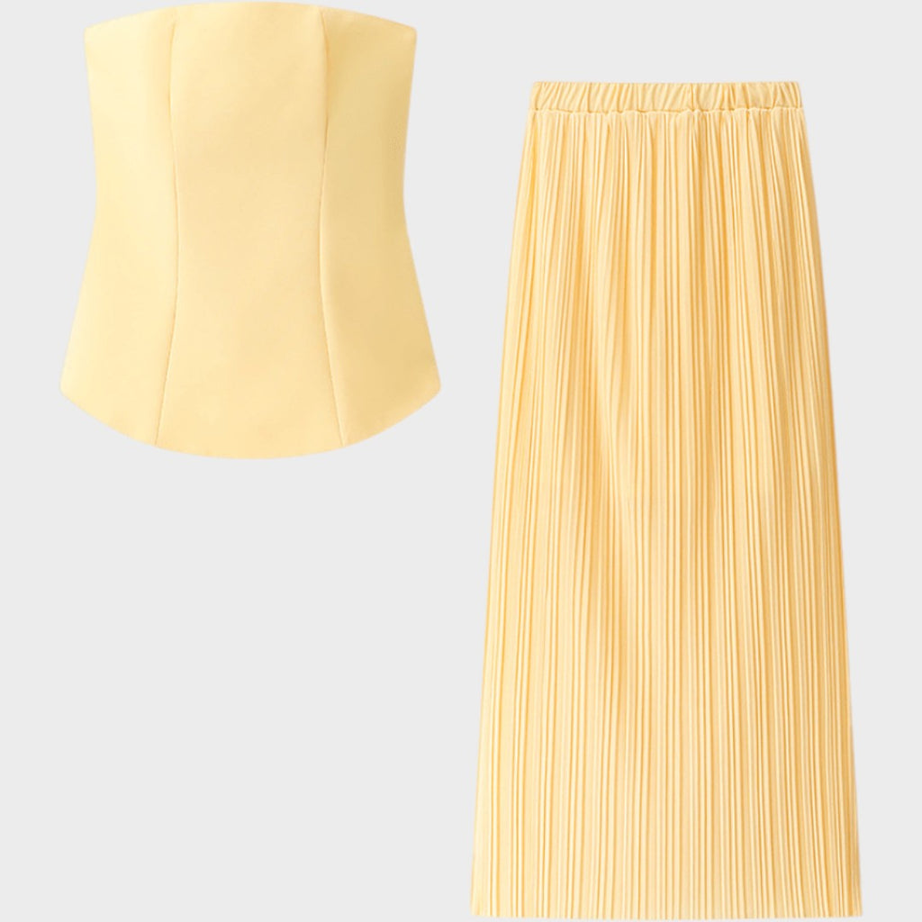 Clarita | Elegant skirt and crop top set