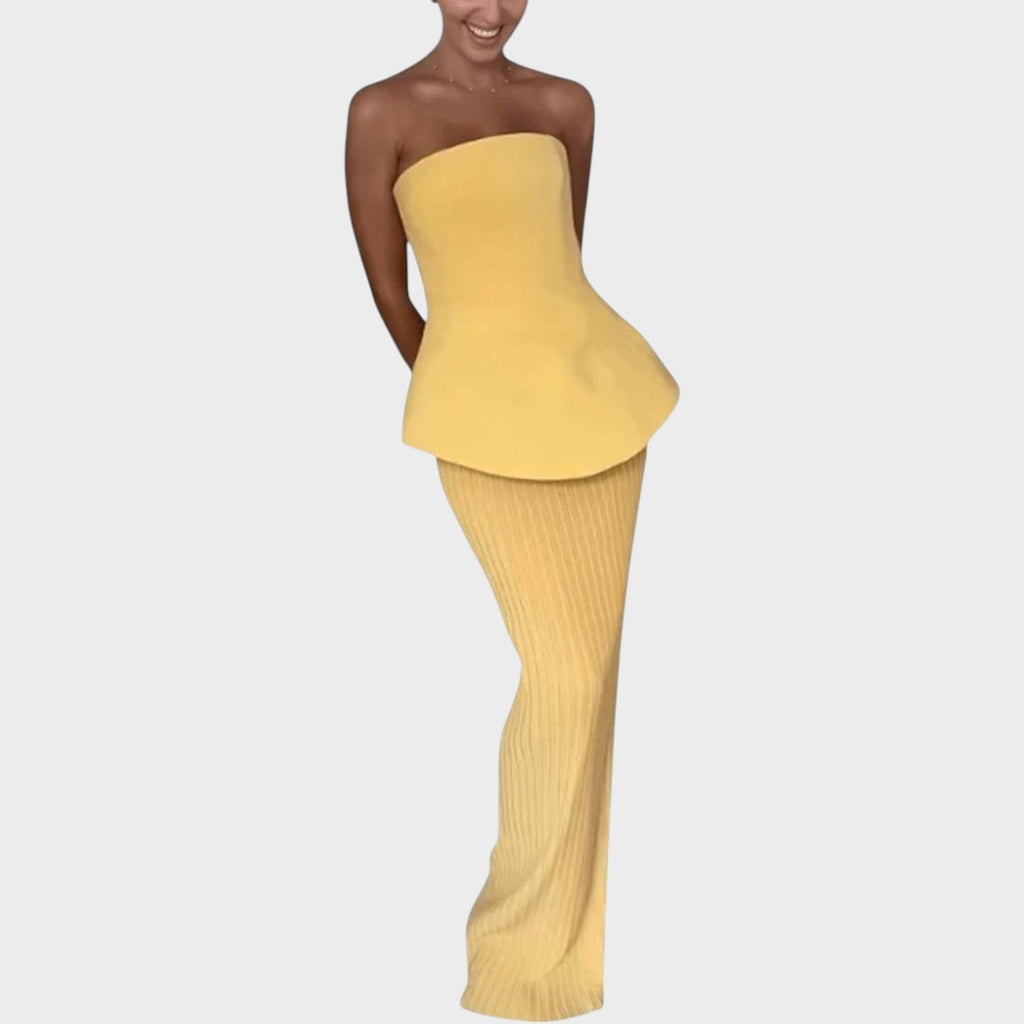 Clarita | Elegant skirt and crop top set