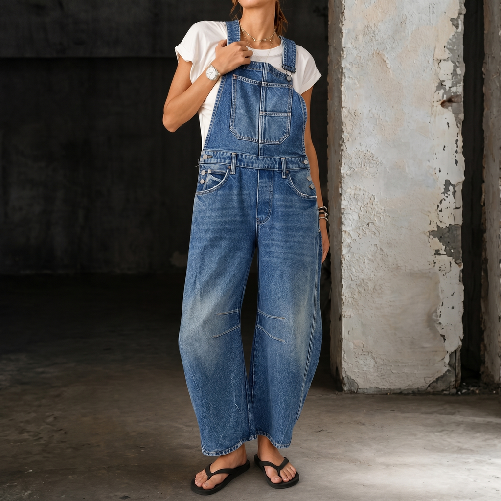 Lauren | Barrel Denim Overalls