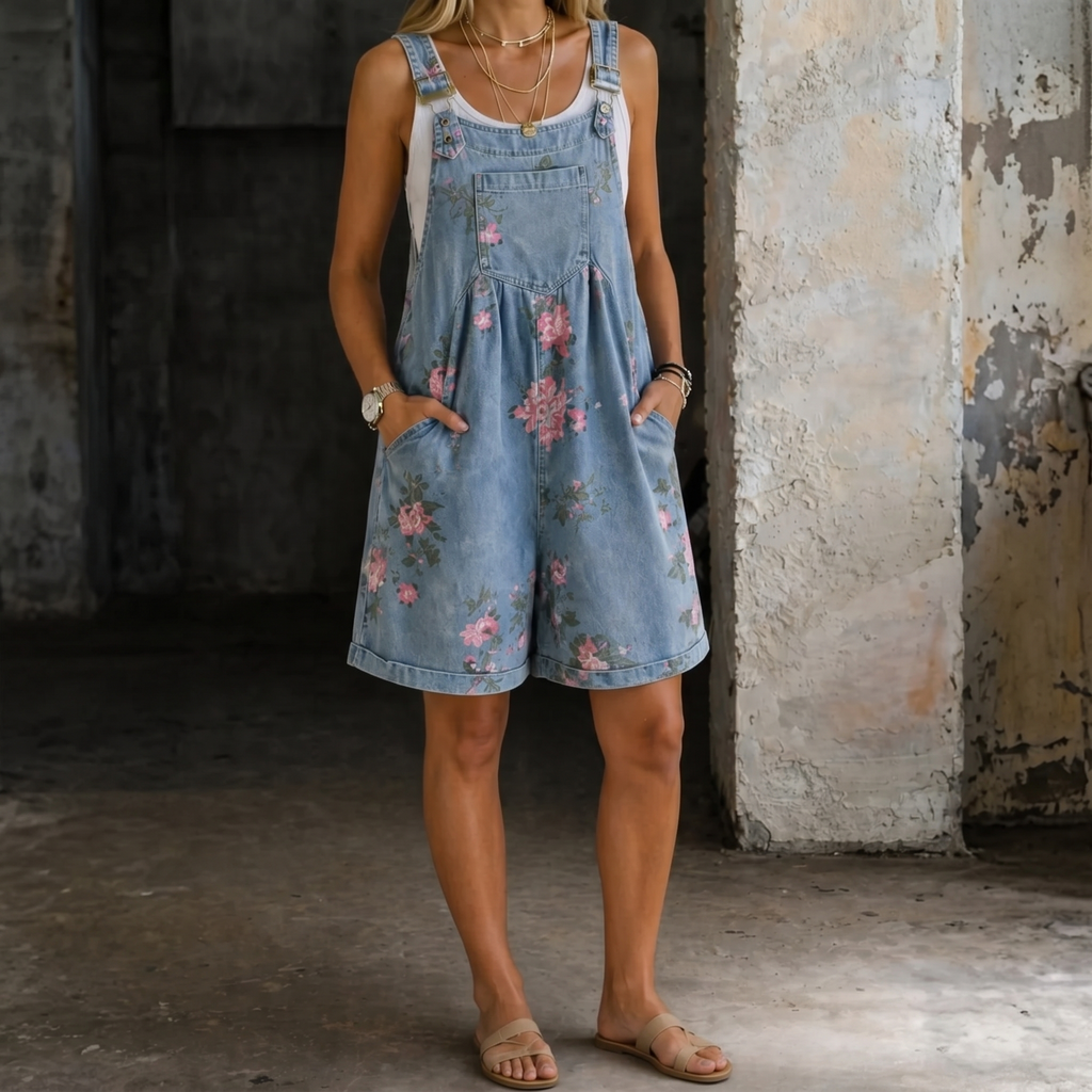 Marvina | Floral Denim Jumpsuit