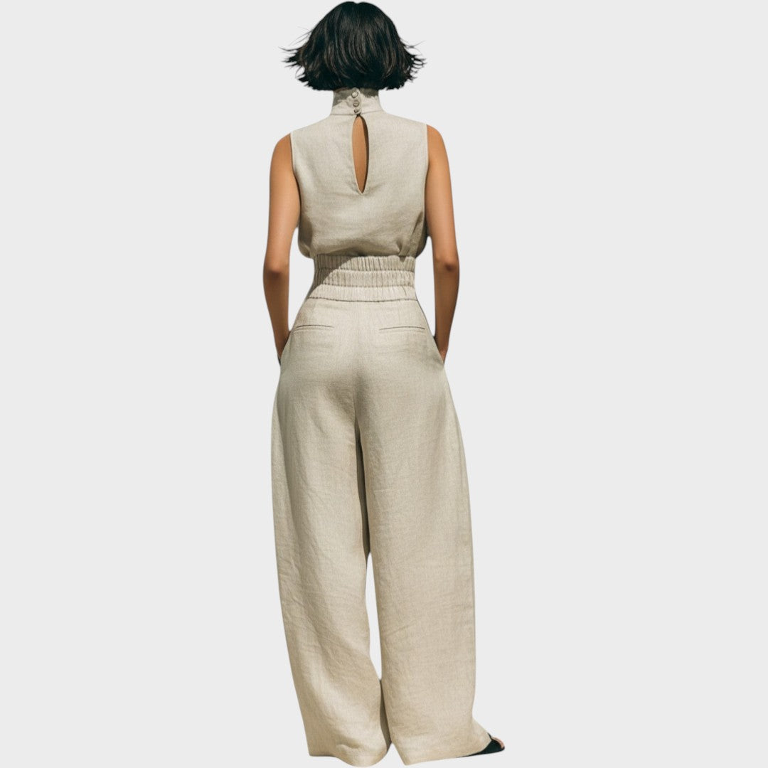 Falyne | Minimalist Tank Top and Wide Leg Pants Set