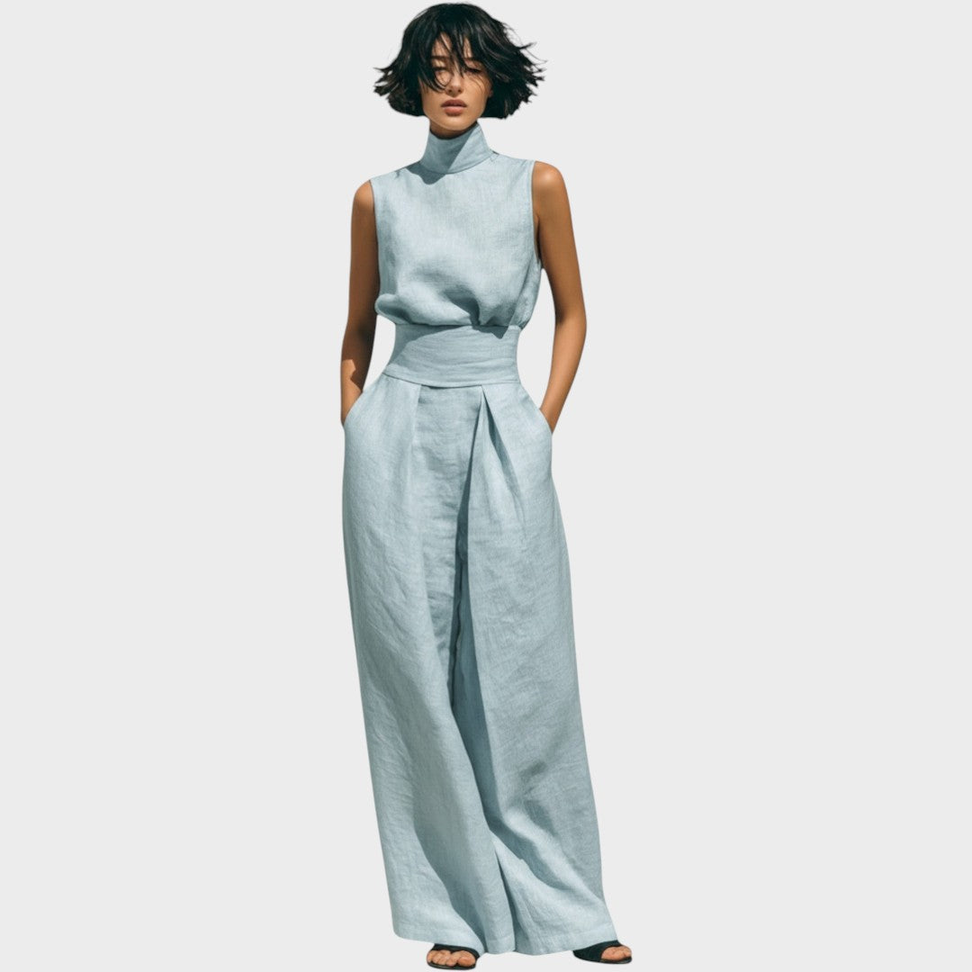 Falyne | Minimalist Tank Top and Wide Leg Pants Set