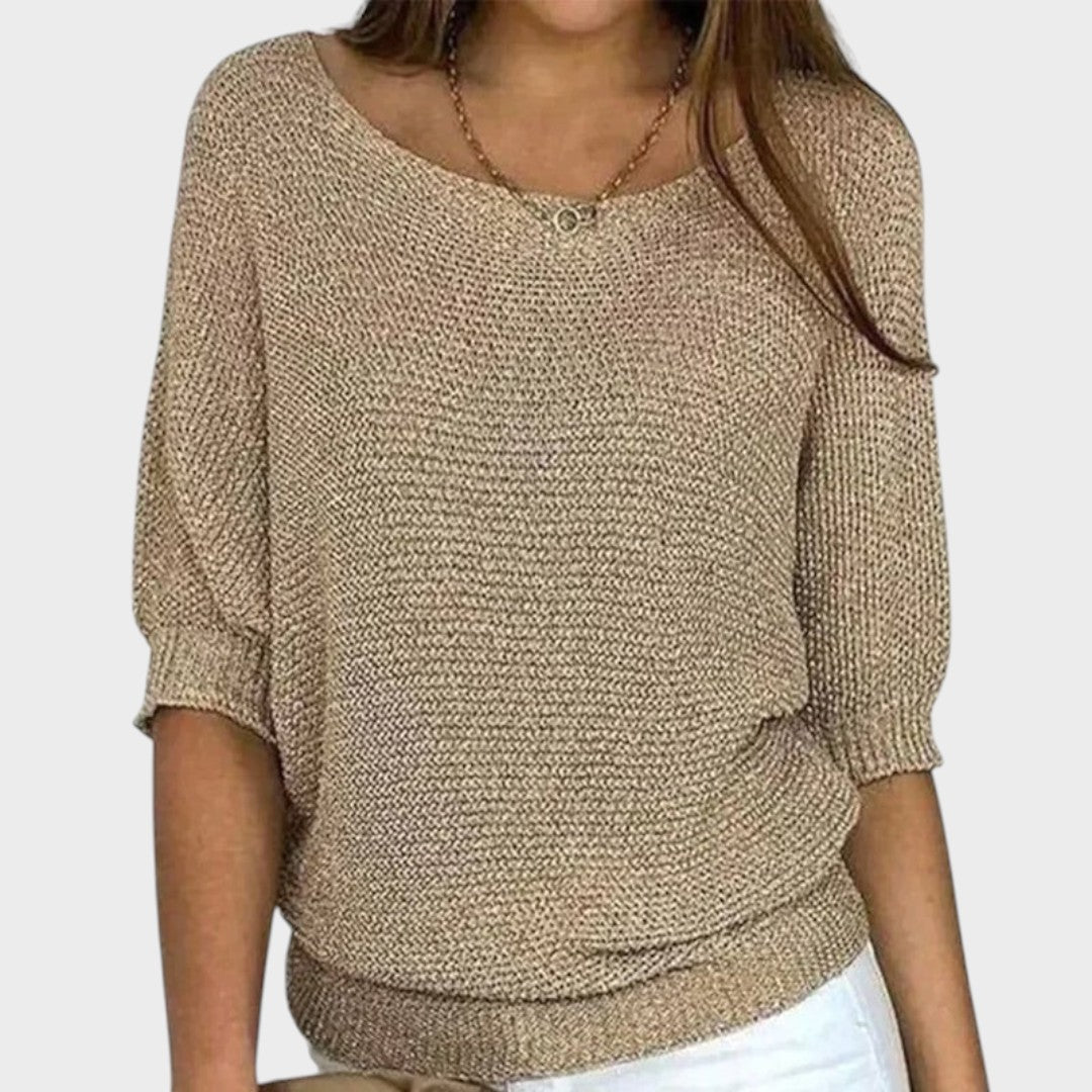 Carolina | Three-Quarter Sleeve Knit Sweater
