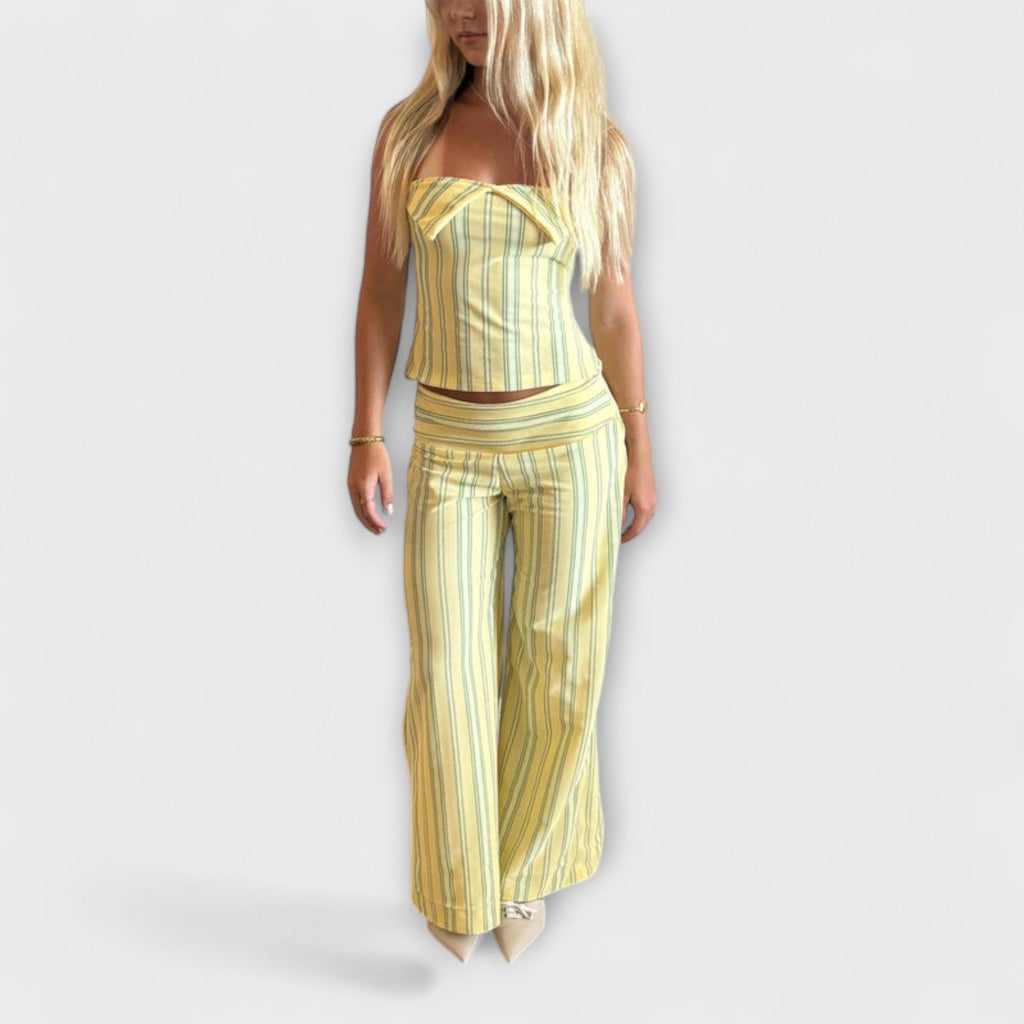 Anastasia | Classic Striped Pants Ensemble