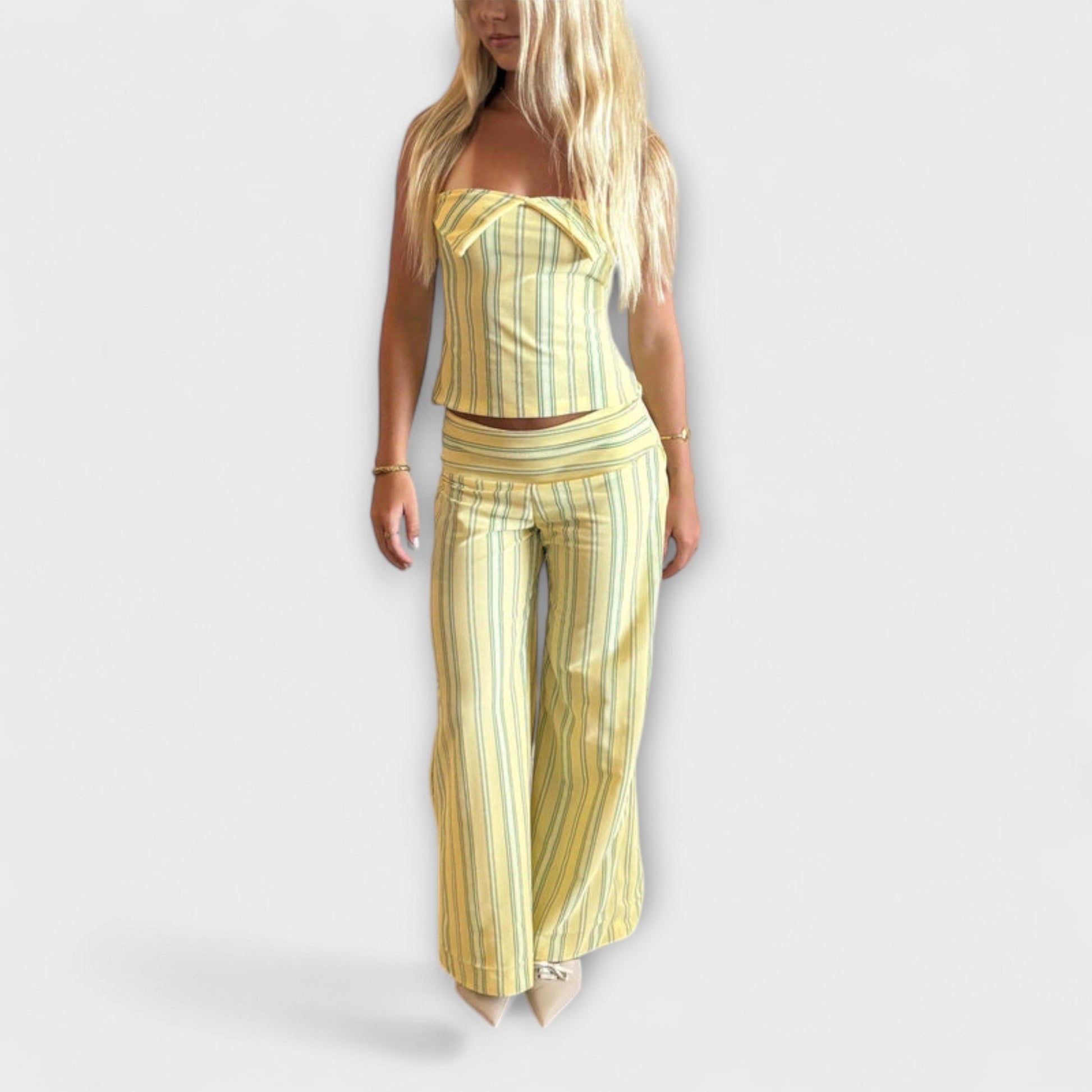 Anastasia | Classic Striped Pants Ensemble