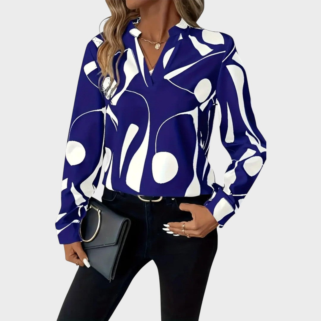 Joana | Elegant long-sleeve blouse with V-neck