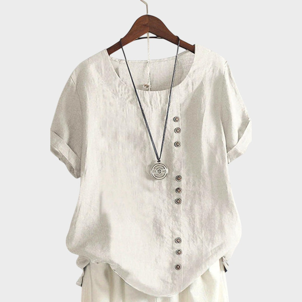 Mathilde | Short Sleeve Button-Up T-Shirt